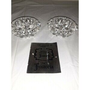 Vtg Pair Fostoria Crystal Candlestick Holders Early 1970s Clear Taper Size